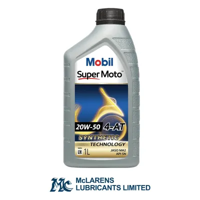 MOBIL SUPER MOTO 20W-50 4-AT SYNTHETIC TECHNOLOGY ENGINE OIL (1L)